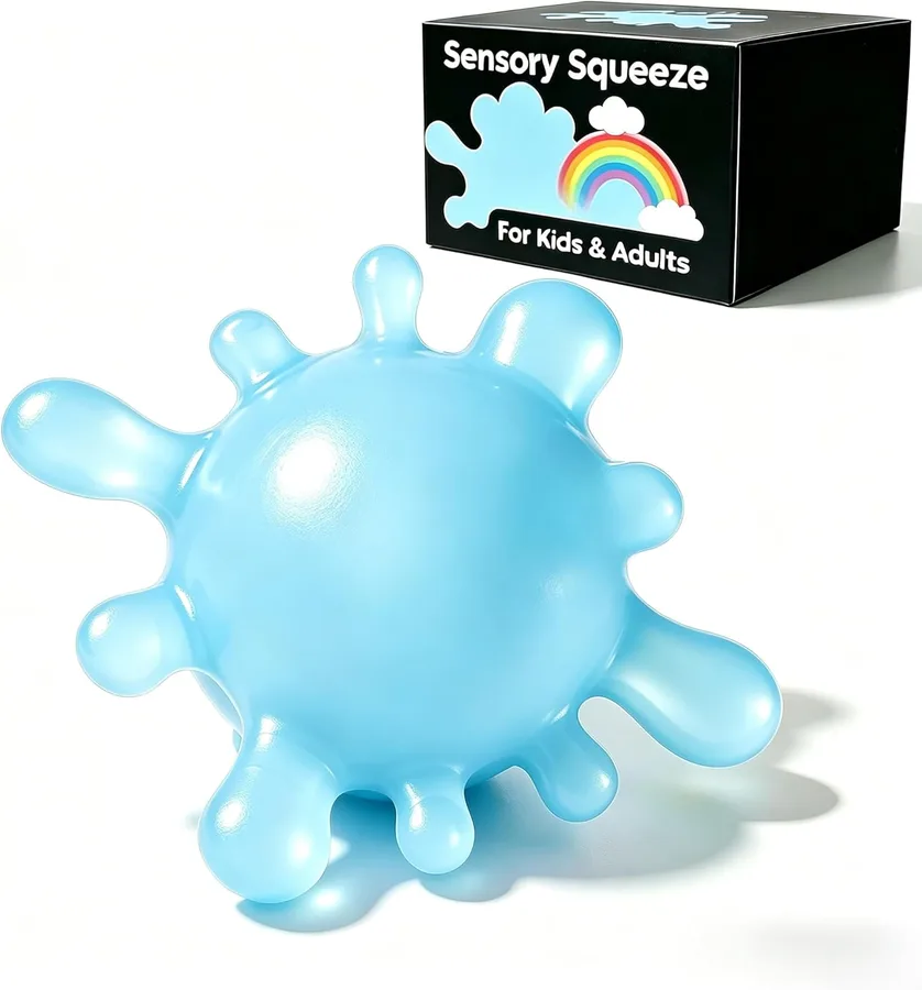 1 Pack Fidget Toys Stress Balls for Kids, Splat-Tastic Squishy Toy, Stress Splat Toy, Squishies Anxiety Stress Relief, Ice Squishy Stress Sensory Cube Malt Sugar Balls with Autism