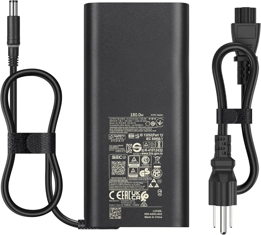 180W GaN Laptop Charger Compatible with Dell Precision 7680 7670 7770 7780, LA180PM210 HA180PM210 DA180PM210 10KFT TXR1N D6JHG, 19.5V 9.23A, 7.4 x 5.0mm Center Pin Power Adapter