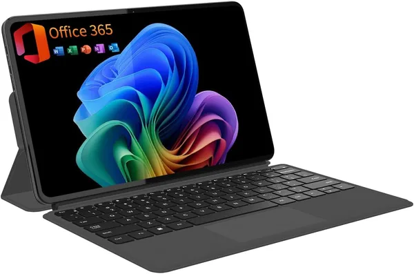 2-in-1 Laptop Tablet 2026 with Magnetic Keyboard & 1-Year Office 365, 12" 2K FHD IPS Touchscreen, 12GB RAM 512GB SSD, 6500Y P
