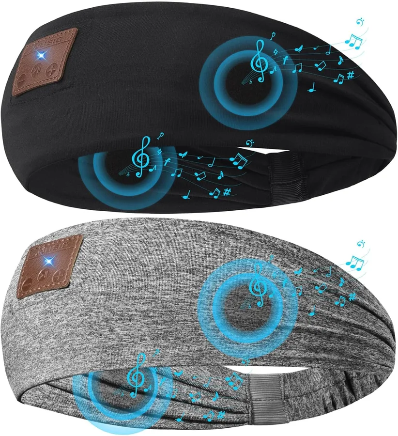 2-Pack Sleeping Headphones Wireless Bluetooth 5.4, Headband Headphones with Ultra-Thin Speakers, Bluetooth Headband for Side