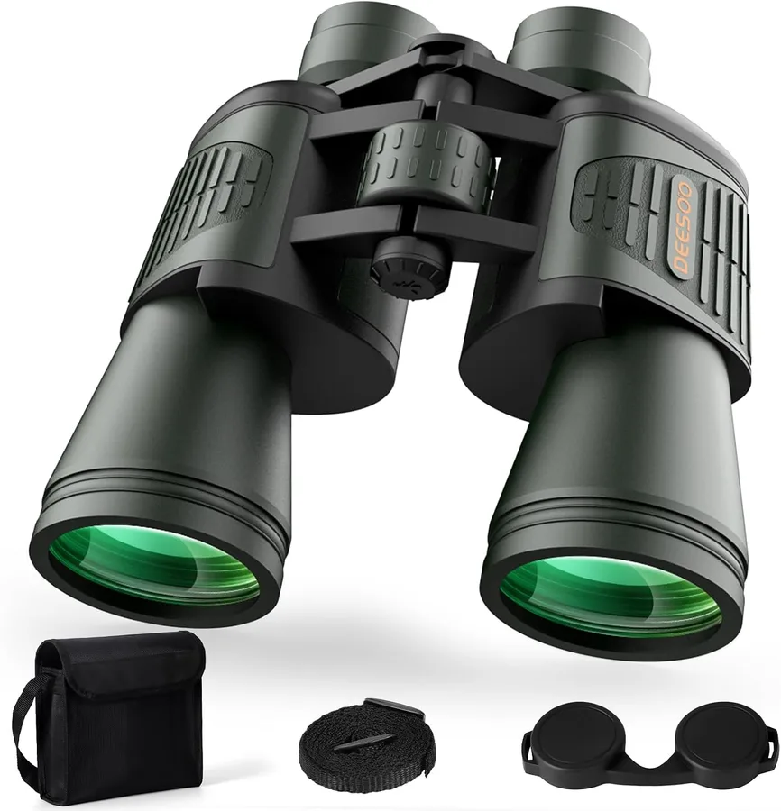 20x52 Binoculars for Adults High Powered - Green | HD Vision, Large View, BAK4 Porro Prism, Professional for Bird Watching, Hunting, Travel, Cruise, Hiking, Gifts for Men