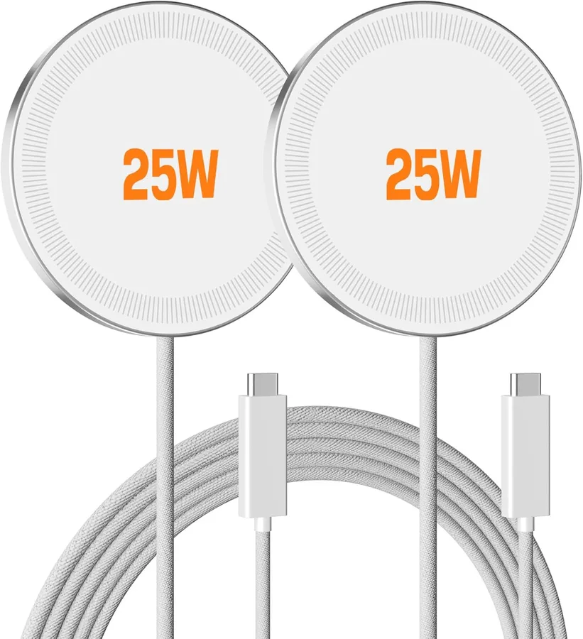 25W Magnetic Wireless Charger: Fast Charging Pad for iPhone 17 16 15 14 13 12 Pro Max, Samsung Galaxy S26 S25, Google Pixel 1