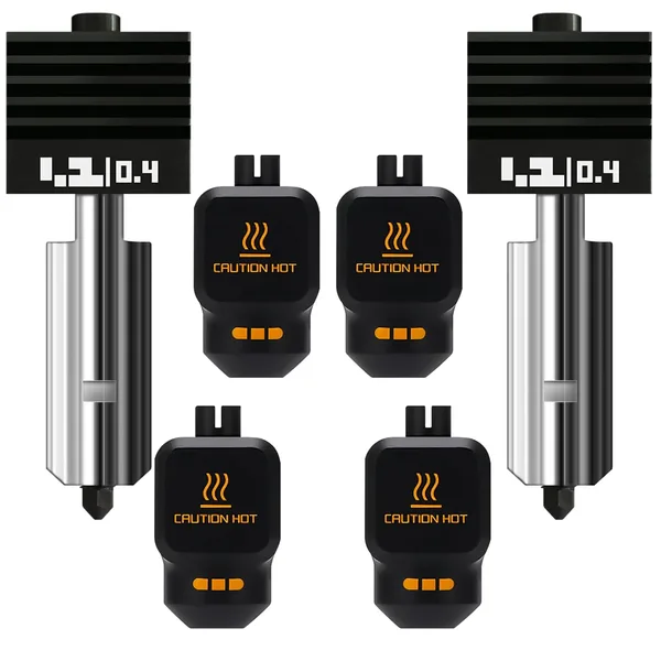 2PK 0.4mm Universal Standard Nozzle for Bambu Lab P2S/X2D/H2D/H2C/H2S/A1 Hotend Hardened Steel,Wear‑Resistant Stable Extrusio