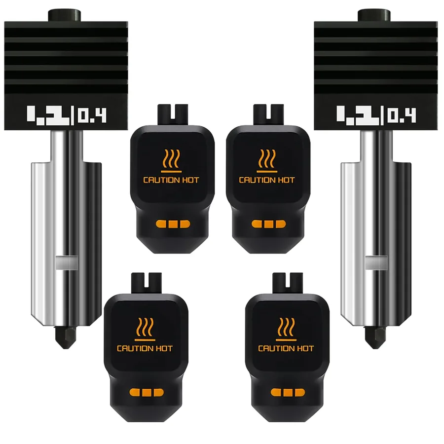 2PK 0.4mm Universal Standard Nozzle for Bambu Lab P2S/X2D/H2D/H2C/H2S/A1 Hotend Hardened Steel,Wear‑Resistant Stable Extrusio