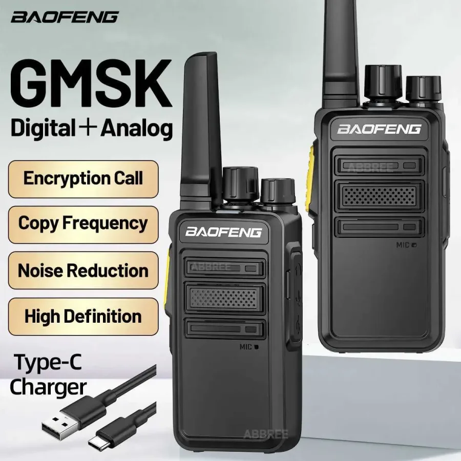 2X BAOFENG BF-V12D GMSK Digital Walkie Talkies UHF Copy Frequency Noice Reduction Type-C For BF-888S VT-C2 Two Way Radio M251210