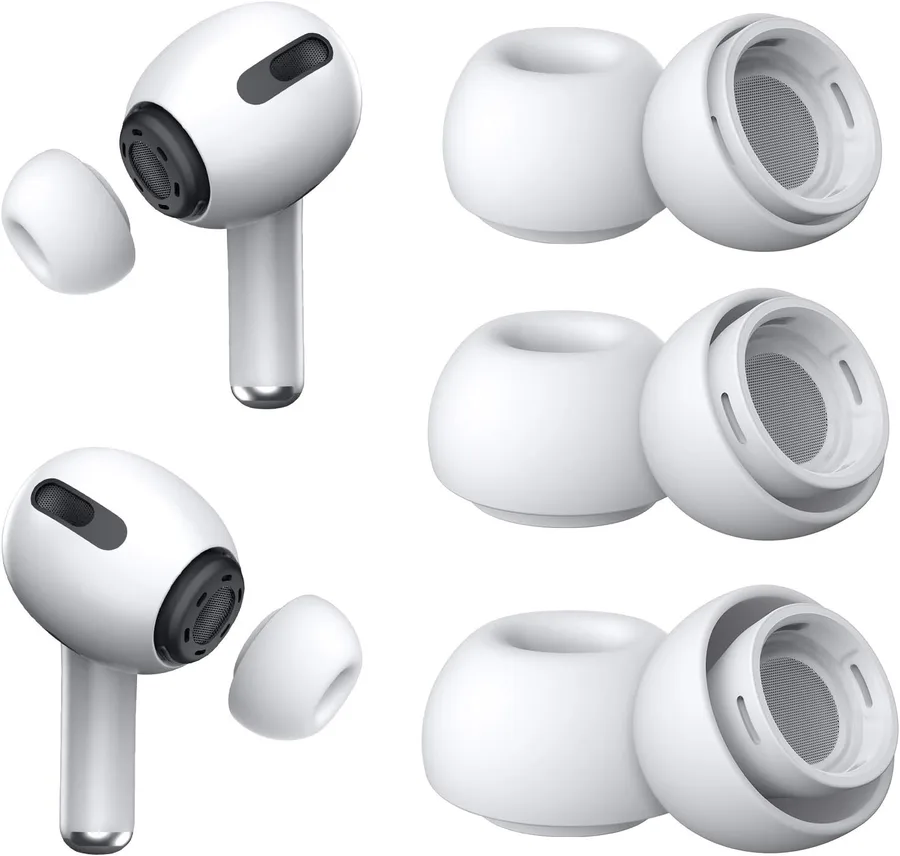 3 Pairs Replacement Ear Tips for Airpods Pro and 2nd Generation with Noise Reduction Hole, Silicone Ear Tips for Airpods Pro