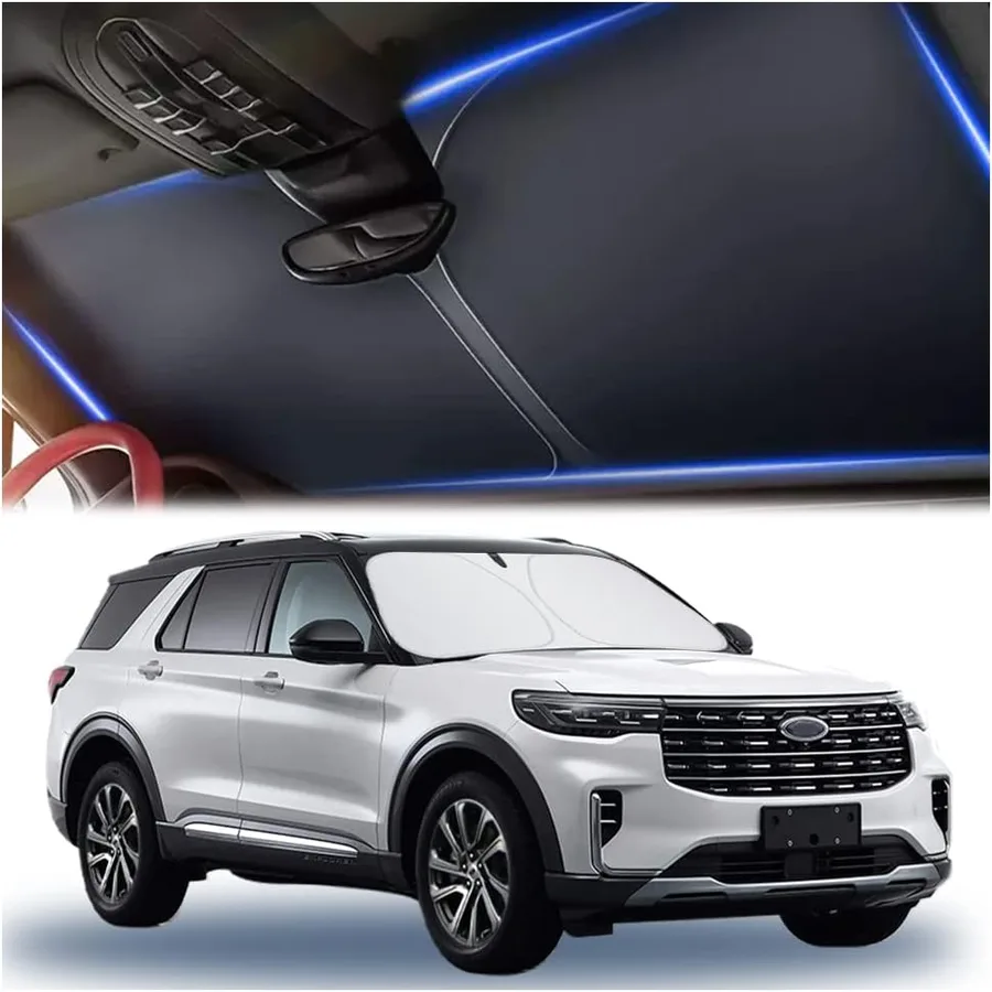 300T Thickened Automotive Glass Sunshade and Comes with Storage Bag,Keep Car Interior Cool,Universal Windshield Sun Shade Fit