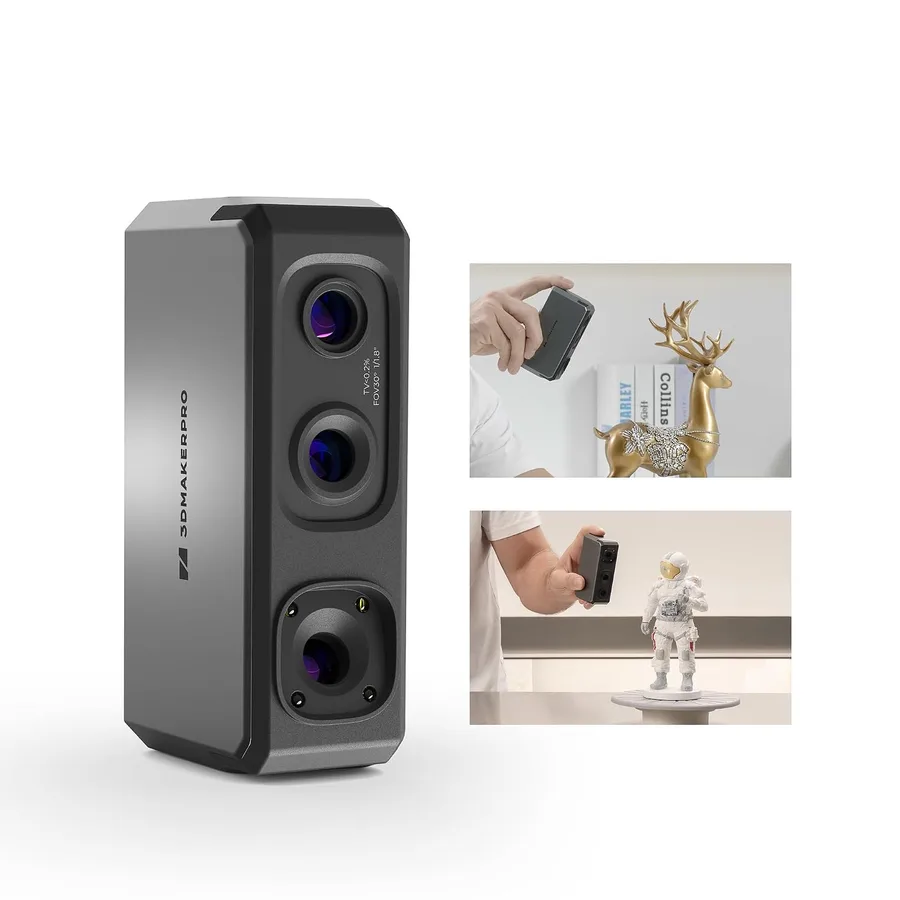 3DMakerpro Handheld 3D Scanner for 3D Printer, 0.02mm High Detailed Precision, 10FPS Scanning Lightning with Anti-Shake Lense