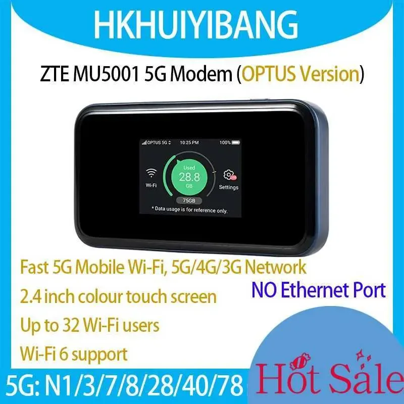 5G SA NSA Mobile Wi-Fi Hotspot OPTUS MU5001 Dual Band WiFi 6 5G MiFi Sim Card Gigabit Router 4G LTE CAT22 3G Wireless ModemXJ250214