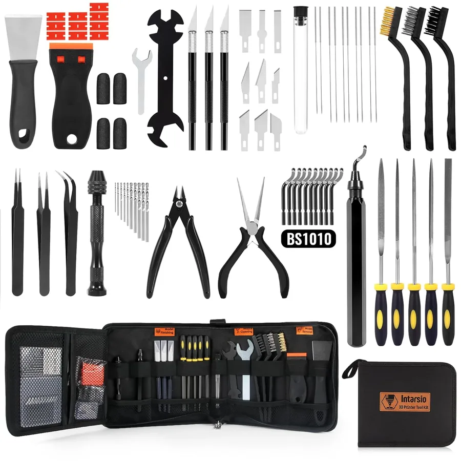 68Pcs 3D Printer Tools Kit with Storage Case, 3D Printer Accessories - Deburring Tool, 3D Printer Removing Scrapers, Metal Fi
