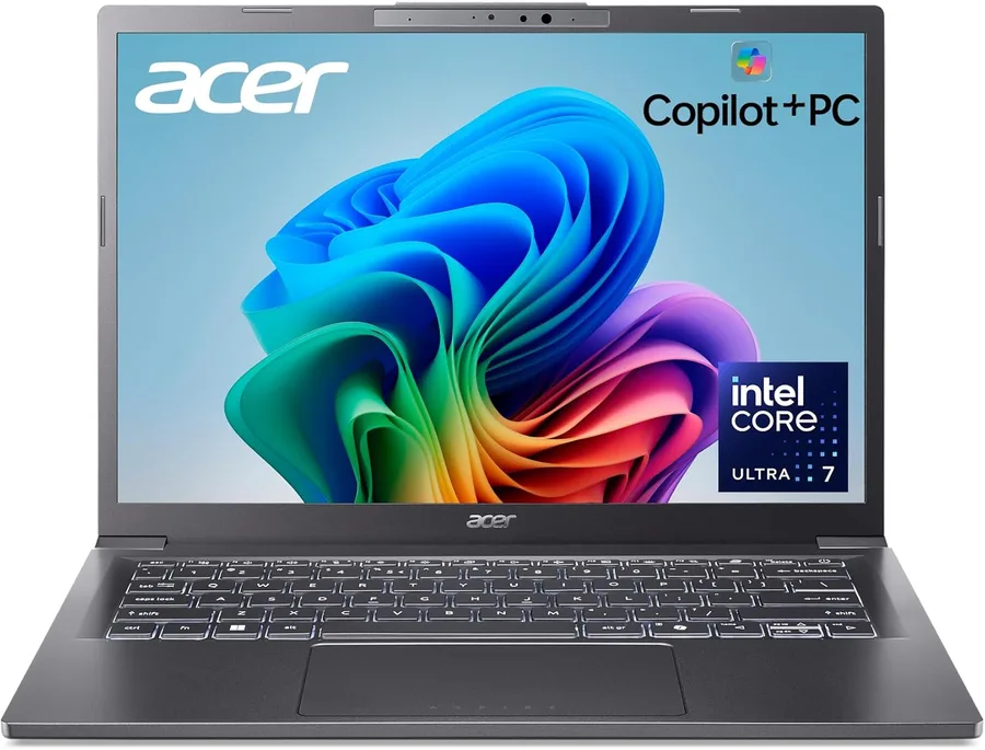 Acer Aspire 14 AI Copilot+ PC | 14" WUXGA Display | Intel Core Ultra 7 Processor 256V | NPU: Up to 47 Tops - GPU: Up to 64 Tops | Intel ARC 140V | 16GB LPDDR5X | 1TB SSD | Wi-Fi 6E | A14-52M-72S0
