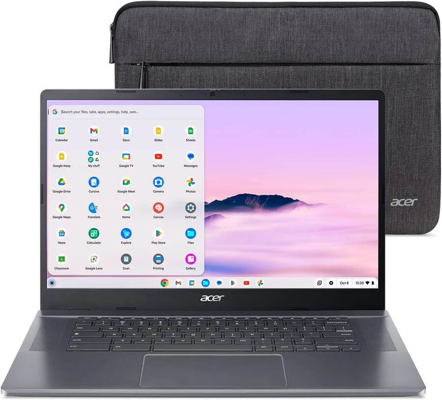 Acer Chromebook Plus 515 Laptop with Google AI – 15.6" Full HD 1920 x 1080 IPS Touch Display | Intel Core i3-1305U | 8GB LPDDR5X | 256GB SSD | Wi-Fi 6E | FHD Camera | Chrome OS | CB515-2HT-33M4