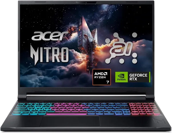 Acer Nitro V 16S AI Gaming Laptop | AMD Ryzen 7 260 Processor | NVIDIA GeForce RTX 5060 Laptop GPU (572 AI Tops) | 16" WUXGA