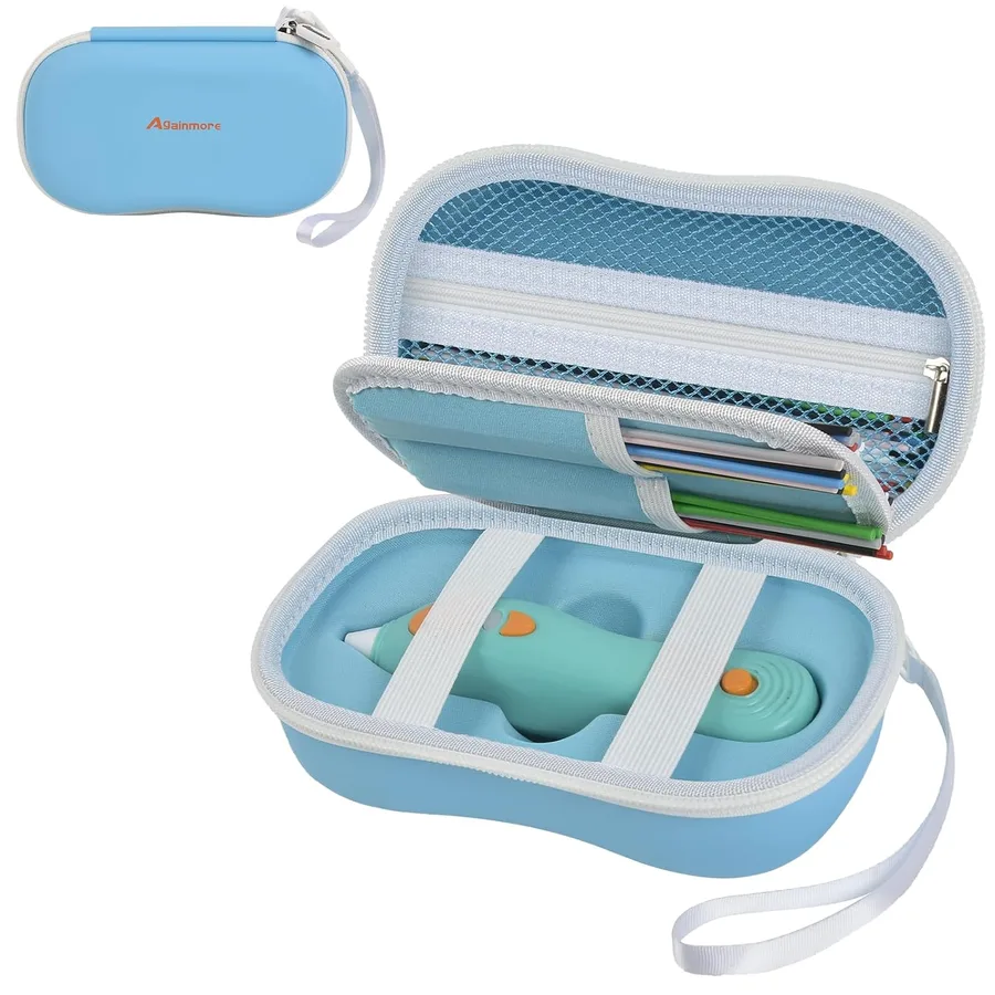 Againmore Case Compatible with 3Doodler Start+ Essentials (2024,2023), 3D Pen Set Storage with 4-Pockets Divider for Filament