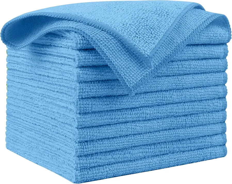 AIDEA Microfiber Cleaning Cloth Blue 10PK, Cleaning Rags 12×12" | Microfiber Towels for Cars, Premium Car Cloths, Dusting Cloth, Lint Free Rags for SUVs, House, Kitchen, Window, Workshops