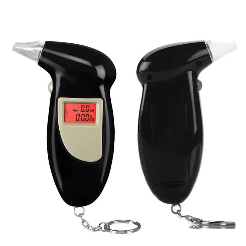 Alcohol Tester Keychains Portable LED Electronic Display Backlight Digital Alcohol Detector Keyring Breathalizer Breathalyser Device