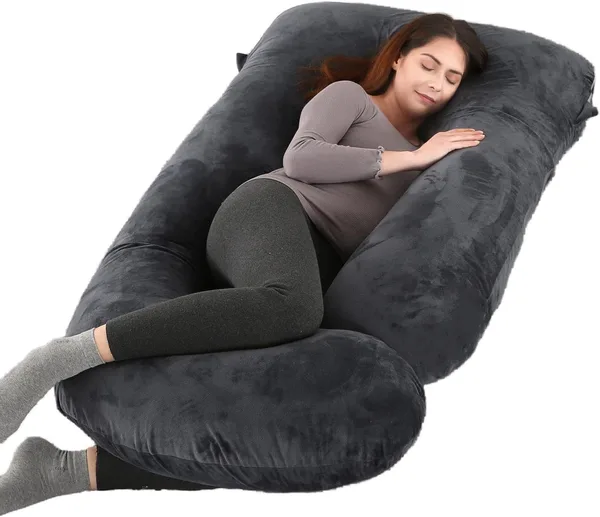 ALLOPERA 57 Inch Pregnancy Pillow for Sleeping, Full Body Support Pillow with Removable Washable Cover for Maternity Comfort,
