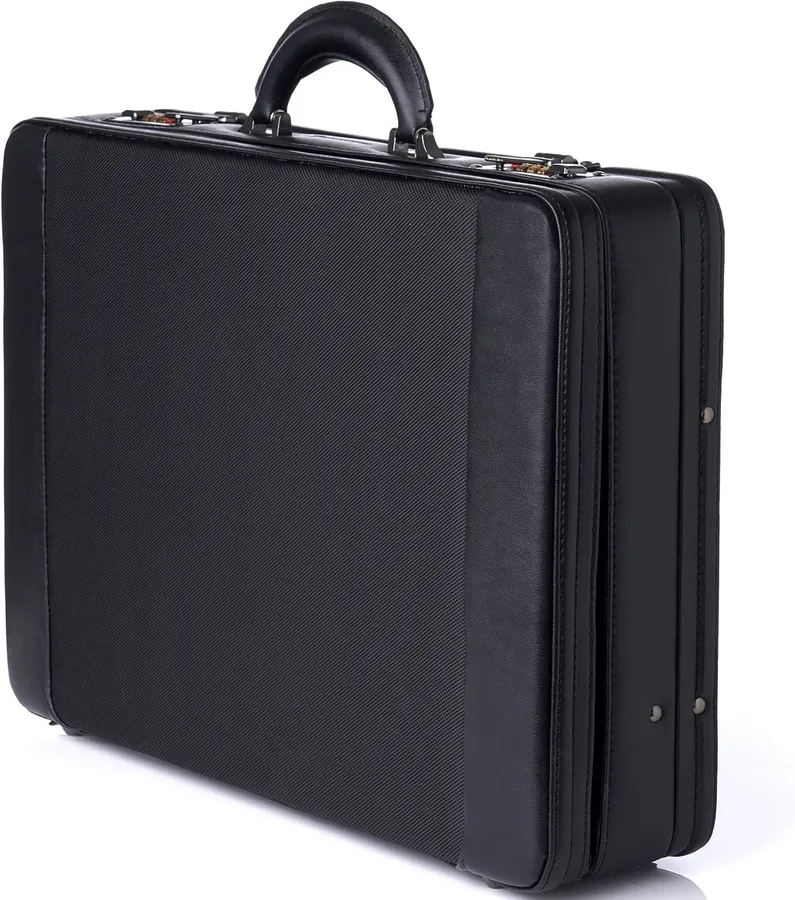 Alpine Swiss Mens Briefcase | Hard Side Business Case | Expandable Attache Case For Men | Dual Combination Locks | Padded Int