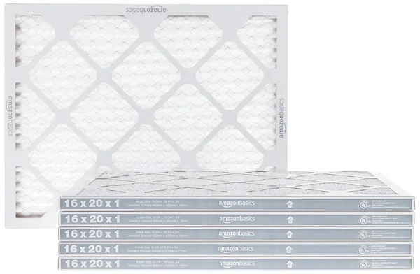 Amazon Basics 16x20x1 Air Filter 6-Pack, MERV 8 AC Furnace Filters, Allergy Control, Removes Dust, Lint and Pollen, Electrost