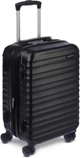 Amazon Basics 21" Hardside Carry-On Luggage with Spinner Wheels, Expandable for Up to 25% More Space, Scratch-Resistant Hard