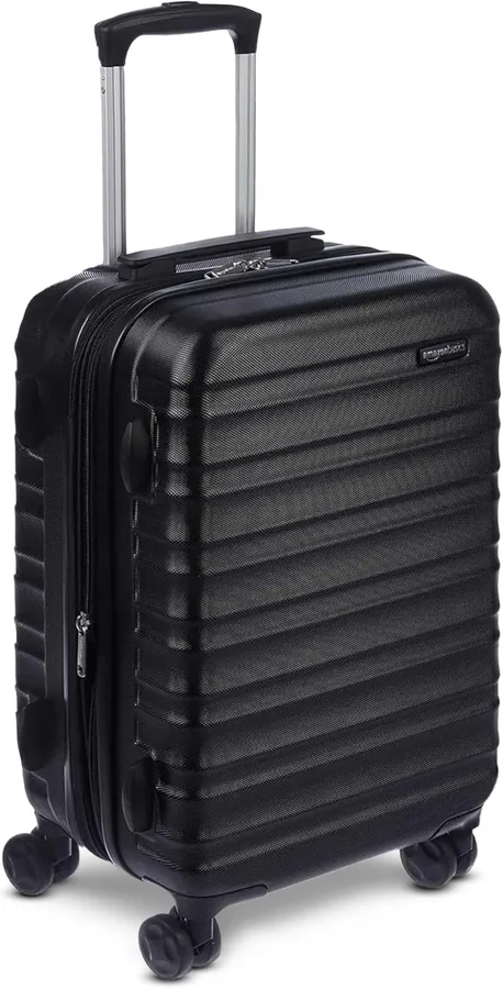 Amazon Basics 21" Hardside Carry-On Luggage with Spinner Wheels, Expandable for Up to 25% More Space, Scratch-Resistant Hard
