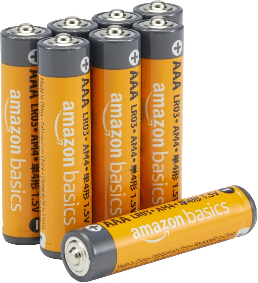 Amazon Basics AAA Long-Lasting Alkaline Batteries, 8 Count, 1.5 Volt, 10-Year Shelf Life, Leak-Proof