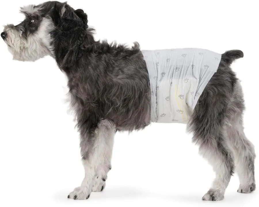 Amazon Basics Male Dog Diapers, Ultra Absorbent Disposable Wrap with Leak Proof Protection, Wetness Indicator, Secure Fit, Breathable, Medium, 30 Count