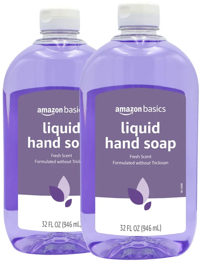 Amazon Basics Original Fresh Liquid Hand Soap, Moisturizing Formula, Phthalate & Paraben-Free, 32 Fl Oz (Pack of 2) (Previously Solimo)