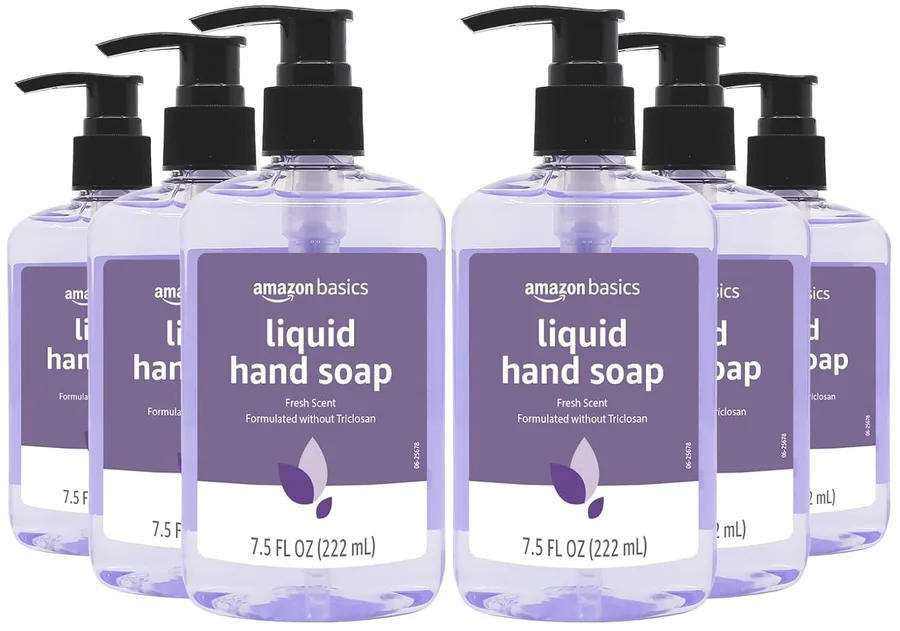Amazon Basics Original Fresh Liquid Hand Soap with Moisturizers, 7.5 Fl Oz (Pack of 6)