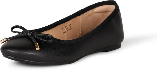 Amazon Essentials Women's Comfortable Round Toe Ballet Flats with Bow