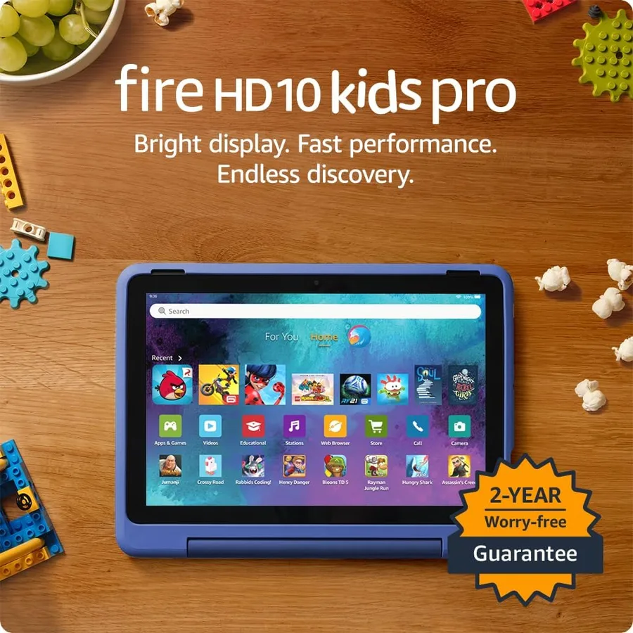 Amazon Fire HD 10 Kids Pro tablet (newest model) ages 6-12. Bright 10.1" HD screen, includes ad-free content, robust parental
