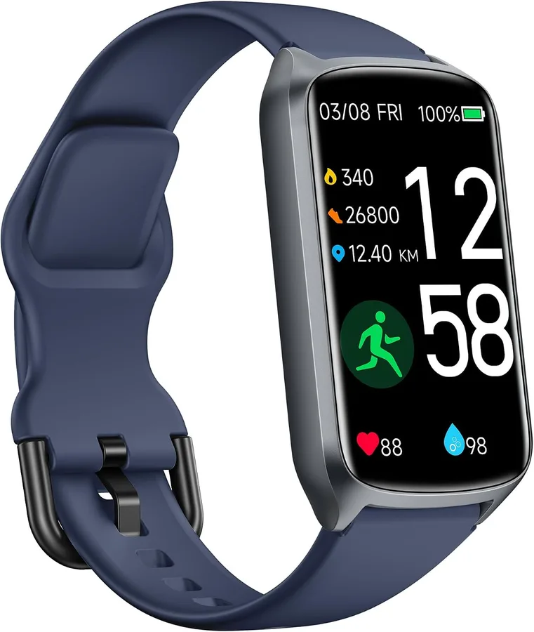 Amzhero Health Fitness Tracker with 24/7 Heart Rate, Blood Oxygen, Blood Pressure, Sleep Tracker, 5ATM Waterproof Activity Tr