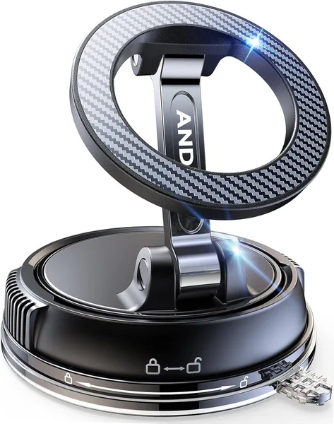 ANDERY Car Phone Holder for Magsafe [78+LBS Strongest Suction & 2400gf Magnetic] 360° Adjustable Car Phone Mount, Phone Holde