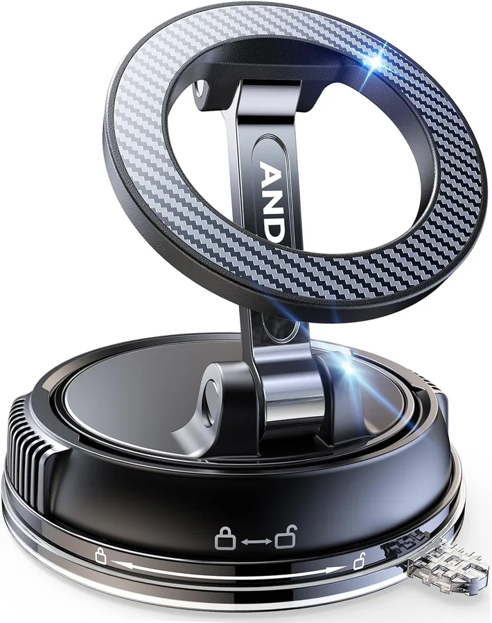 ANDERY Car Phone Holder for Magsafe [78+LBS Strongest Suction & 2400gf Magnetic] 360° Adjustable Car Phone Mount, Phone Holde