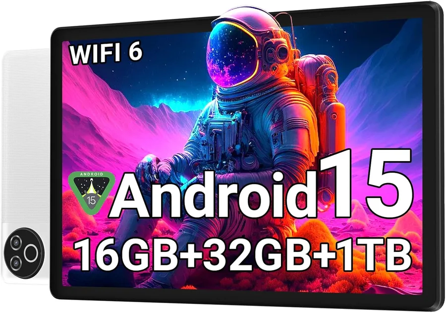 Android 15 Tablet 10 Inch, 16GB RAM 32GB ROM 1TB Expandable, Fast WiFi 6 & BT 5.4 Electronics Tablets 5-Core, HD IPS Touchscr