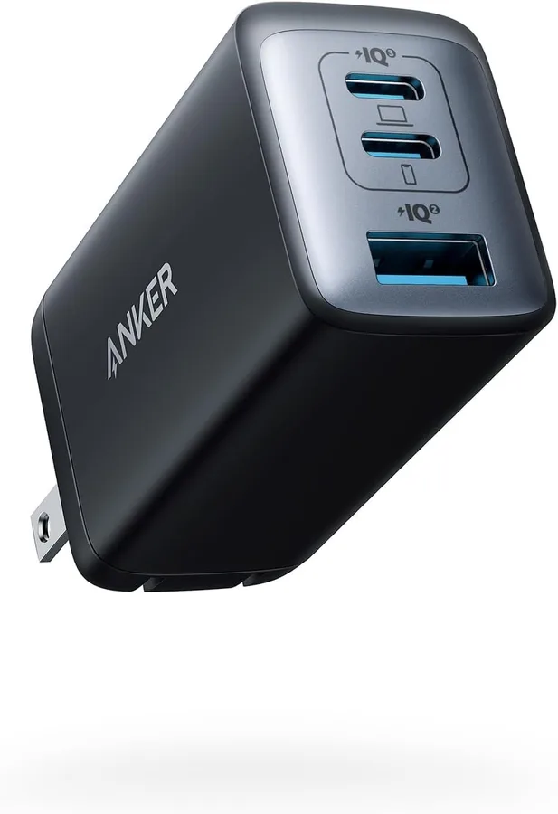 Anker Phone Charger, 65W 3-Port Fast Compact Foldable USB C Charger Block, Type C Charger Fast Charging for MacBook Pro/Air,