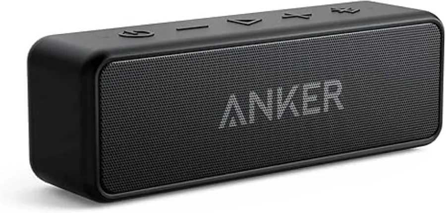 Anker Soundcore 2 Portable Bluetooth Speaker with Stereo Sound, Bluetooth 5, Bassup, IPX7 Waterproof, 24-Hour Playtime, Wirel
