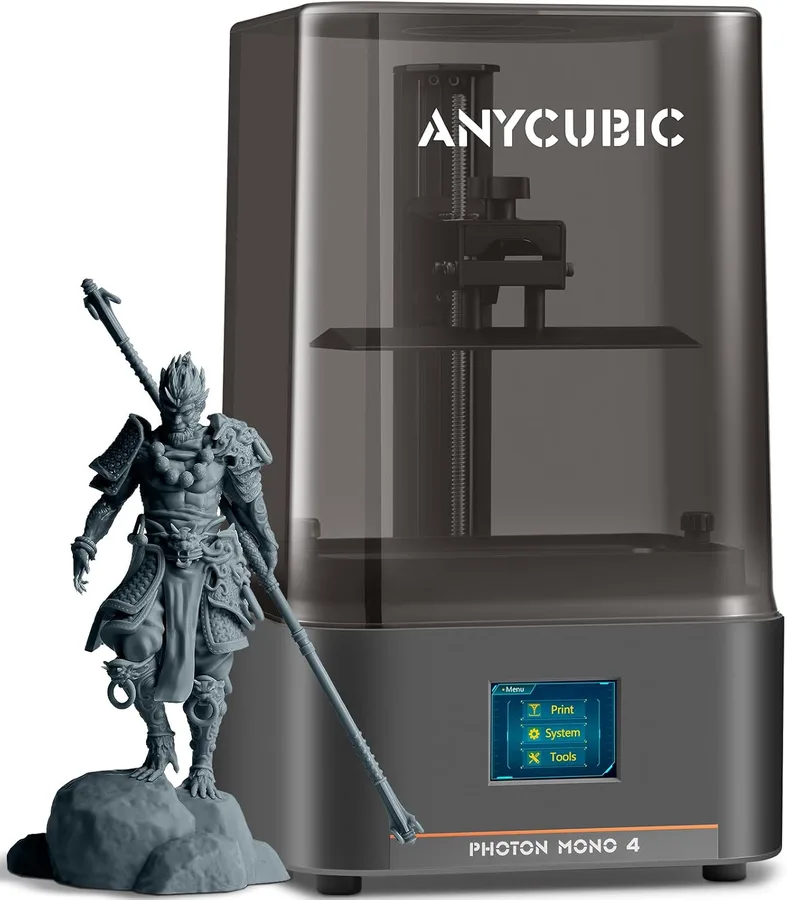 ANYCUBIC Photon Mono 4, Resin 3D Printer with 7'' 10K Mono LCD Screen, Stable LighTurbo Light Source and 70mm/h Fast Printing
