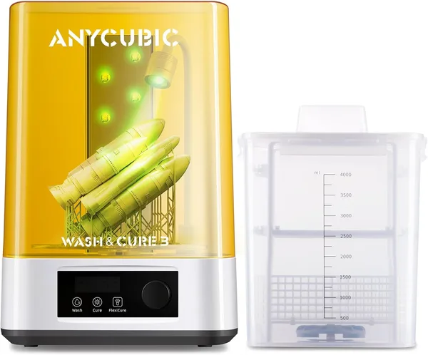 ANYCUBIC Wash and Cure 3, Upgraded Volume 2 in 1 Wash and Cure Station, with Gooseneck Lights, for Mars Anycubic Photon Mono