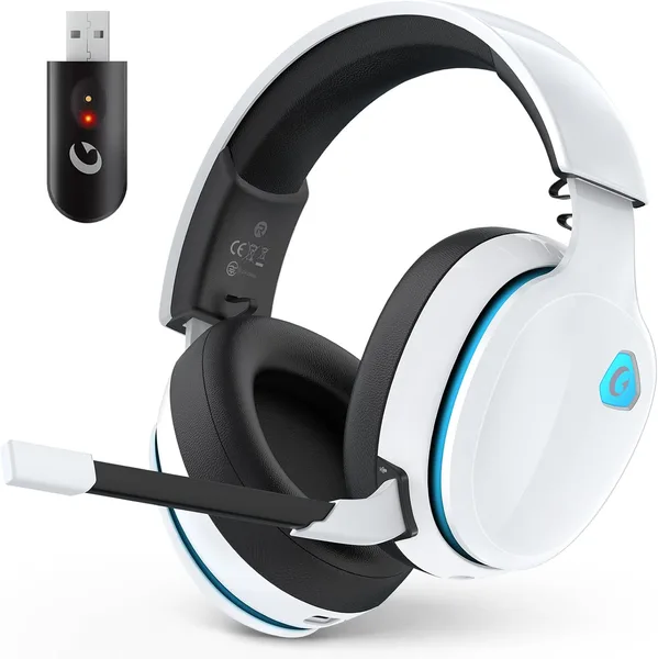 AOC 2.4GHz Wireless Gaming Headset for PS5, PS4 Fortnite & Call of Duty/FPS Gamers, PC, Switch, Bluetooth 6.0 Gaming Headphon