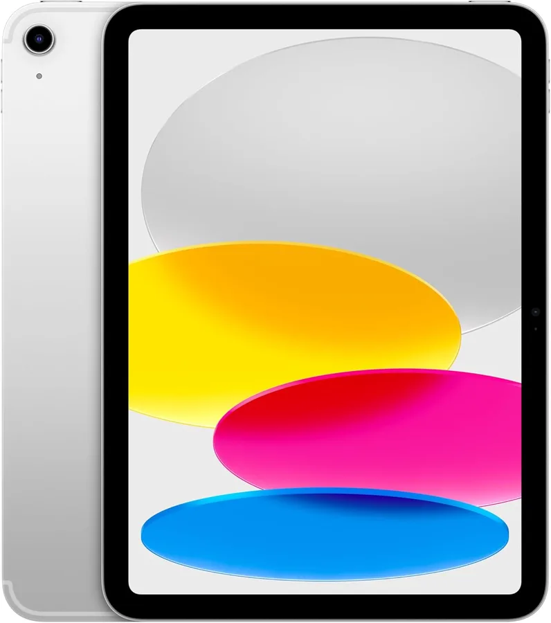 Apple iPad 11-inch: A16 chip, 11-inch Model, Liquid Retina Display, 128GB, Wi-Fi 6 + 5G Cellular, 12MP Front/12MP Back Camera, Touch ID, All-Day Battery Life — Silver