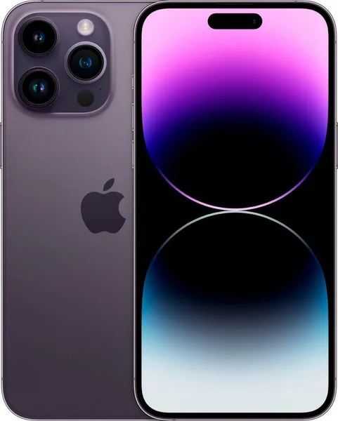 Apple iPhone 14 Pro Max, 128GB, Deep Purple - Unlocked (Renewed)