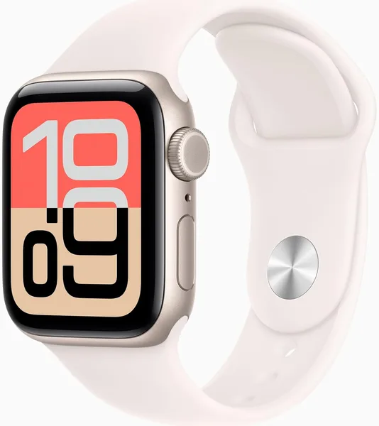 Apple Watch SE 3 [GPS + Cellular, 40mm] Starlight Aluminum Case with Light Blush Sport Band, S/M (Renewed)