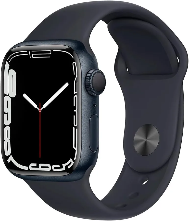 Apple Watch Series 7 (GPS, 45mm) Midnight Aluminum Case with Midnight Sport Band (Renewed)