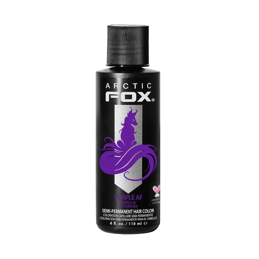 Arctic Fox Semi-Permanent Hair Dye, Vegan & Cruelty-Free, Ammonia-Free, Conditioning, Long Lasting, Vibrant Purple AF Color,