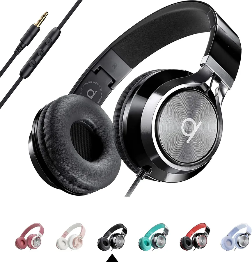 ARTIX CL750 Wired Headphones with Mic — Noise Isolating On-Ear Headphones for Computer and Laptop Wired, Plug in Corded Headp