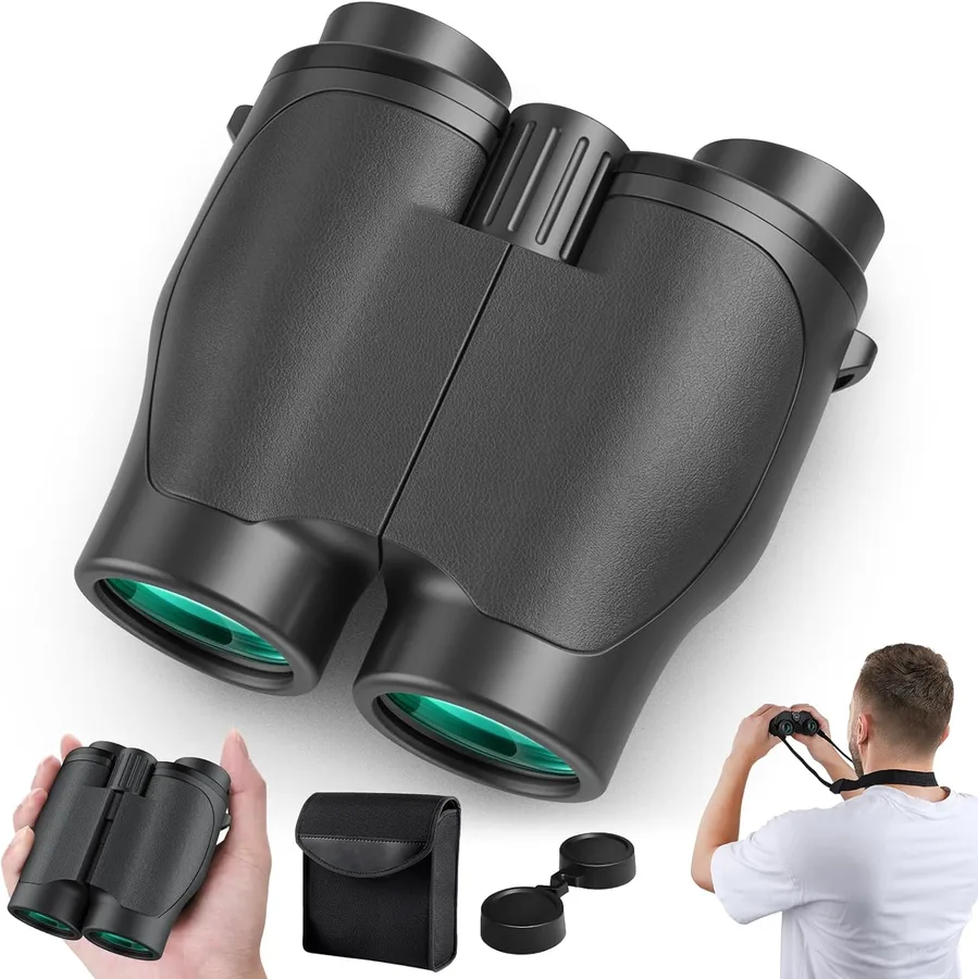 Aurosports 16x32 Binoculars for Adults and Kids - 16x High Power Binoculars for Detail Observation - Low Light Vision Easy Focus Compact Binocular for Bird Watching Hunting Travel Gifts for Men