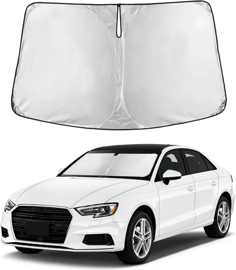 Autovir Windshield Sun Shade Fit for 2014-2018 2019 2020 Audi A3 | Sunshade, Front Car Window Shades Sun Visor, Blocks UV Rays & Heat, Car Accessories