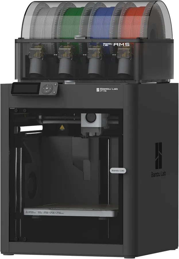 Bambu Lab P1S Combo, P1S 3D Printer and AMS, Support Up to 16 Colors/Multi Materials, 500mm/s Fast Printing & High Precision,