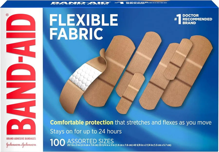 BAND-AID Brand Flexible Fabric Adhesive Bandages, Comfortable Sterile Protection & Wound Care for Minor Cuts, Scrapes & Burns